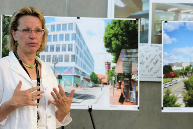 Joanne Fuller Health Department Director at Health Department Headquarters design unveiling.