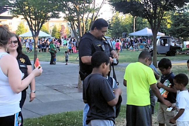 photo of DCJ probation parole officer at National Night Out 2014