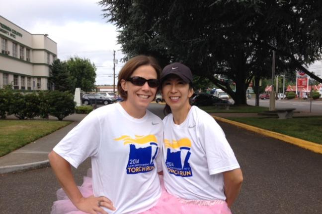 photo of DCJ staff at Special Olympics Torch Run- in tutus