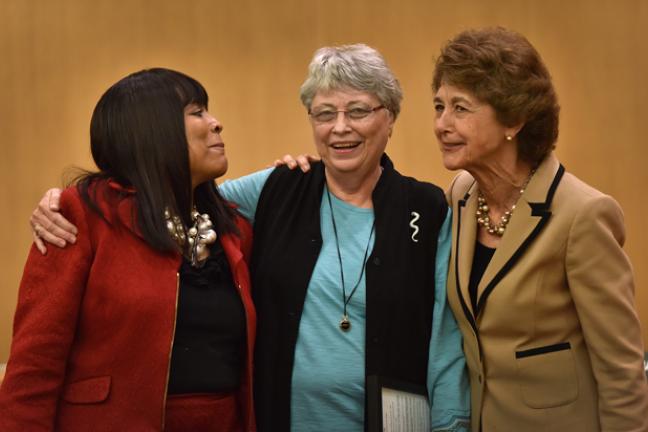 From left: Commissioner Smith; Kathleen Todd; and Commissioner McKeel