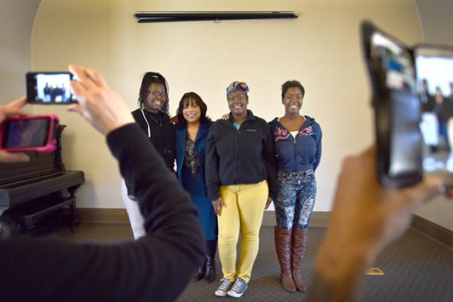 La' Keesha Freeman, senior POIC/ Rosemary Anderson High School, Commissioner Loretta Smith, Markieba Spikes junior POIC/Rosemary Anderson High School & Kalisha Spikes,  sophomore, POIC/Rosemary Anderson High School  