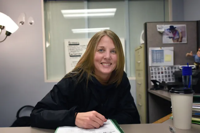 Department of Community Justice parole and probation officer Jennifer Brissenden works with domestic violence offenders and victims.