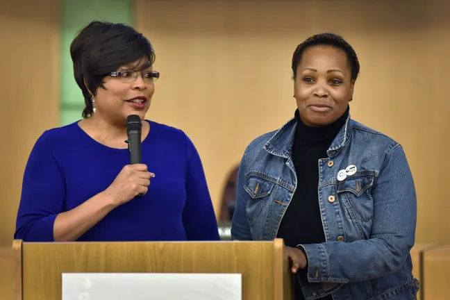 Commissioner Loretta Smith (left) and Byrd