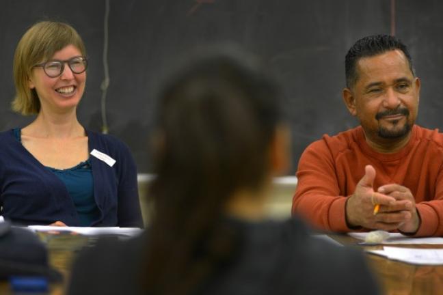 Molly Franks, Multnomah County health educator (left) and Miguel Canales, Multnomah County community health specialist