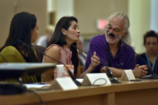 Alicia Navaro, mother of three, told the board that she was grateful for the breastfeeding information she received from county WIC employee Joanna Aranda Lopez.