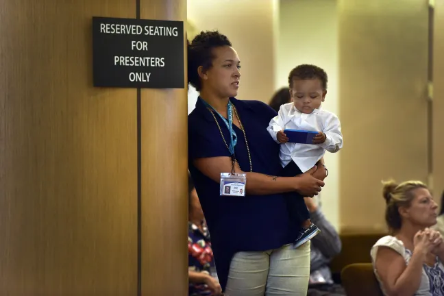 WIC employee Graye Bentley with her son Hugh.