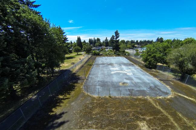 A view of Vance Park's abandoned roller rink before asphalt was poured earlier this month. Photo by Craig Gruenewald.