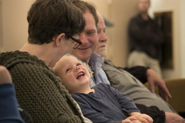 County employee Dave Bailey and his wife Amanda and son Walter at Thursday's board meeting