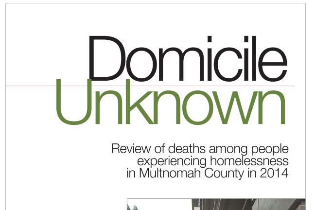 Cover page of the 2014 "Domicile Unknown" report. 