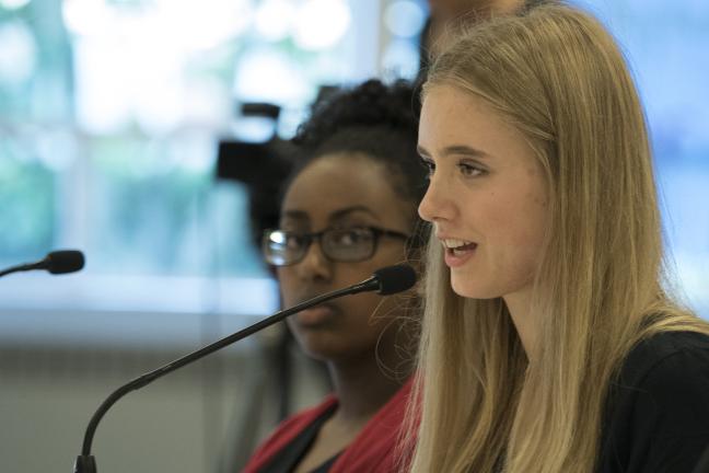 High school student Marlisa Rebaum is a member of a tri-county group of students working to promote a tobacco-free world.