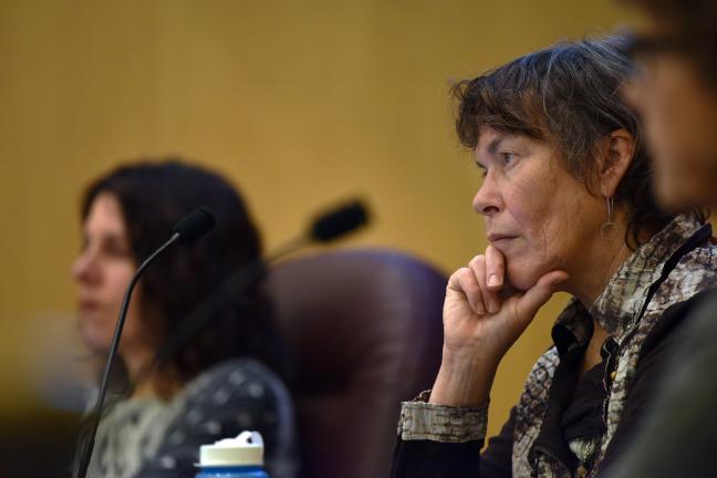 Commissioner Judy Shiprack listens intently at Tuesday's board briefing. 