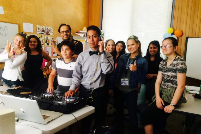 Local teens attend DJ Camp at Rockwood Library.