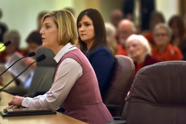 Rep. Jennifer Williamson at Thursday's board meeting.