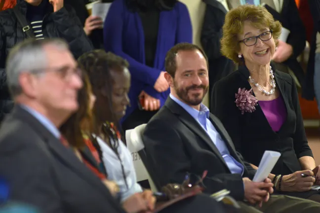 From left: Portland Mayor Charlie Hales, Human Solutions board member Jo Ann Hardesty, Human Solutions executive director Andy Miller, and Commissioner Diane McKeel.