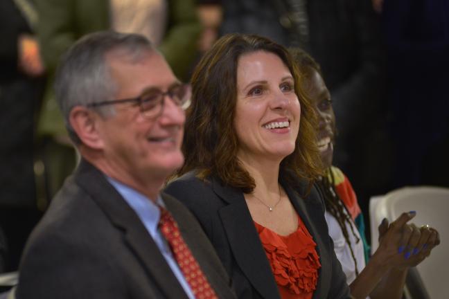 From left: Portland Mayor Charlie Hales, Multnomah County Chair Deborah Kafoury and Humans Solutions board member Jo Ann Hardesty.