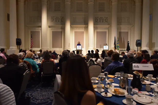 Multnomah County Chair Deborah Kafoury delivers her 2016 State of the County address at the Sentinel Hotel on Friday, March 18.