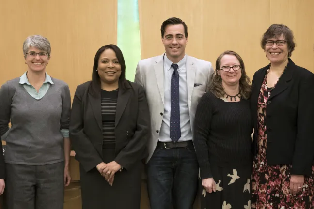 From left: Commissioner Bailey, STD Program manager Kim Toevs, Commissioner Smith, CAP Communications Director Peter Parisot, Dayna Morrison of LGBTQ Health Coalition of the Columbia-Willamette, Commissioners Shiprack and McKeel.