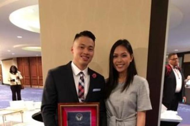 Sang Dao and girlfriend, Tracy Katigbak, at the Coalition for Juvenile Justice's award ceremony.