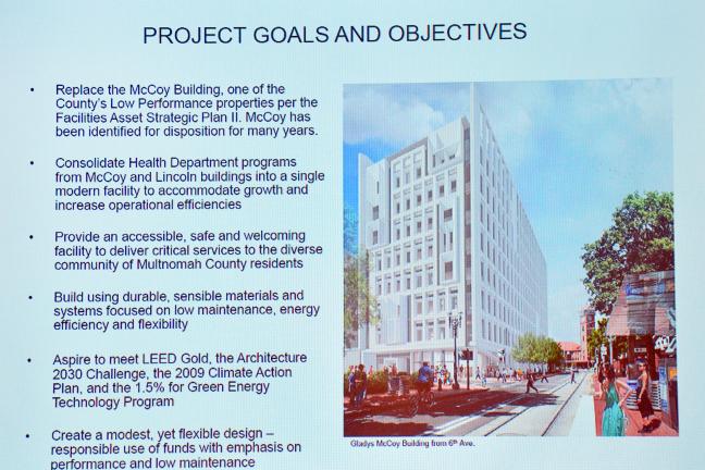 Slide of Health Department goals and objectives