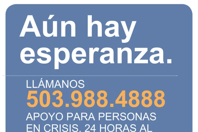 Crisis line image in Spanish