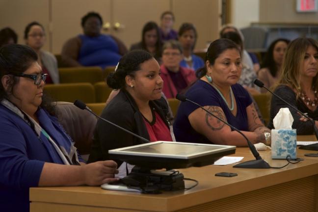 Kovi Altamirano testifies before the Board of County Commissioners