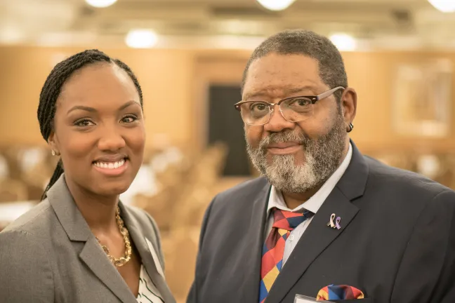 Keynote speakers Dr. Delisha Pittman with Helping Men Heal and Sam Simmons Specialist in African American Historical Drama