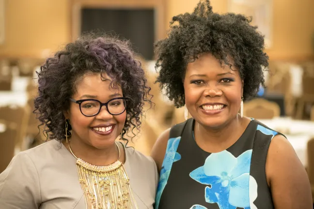 Conference organizers and Multnomah County Staff Ebony Clarke and Erika Preuitt