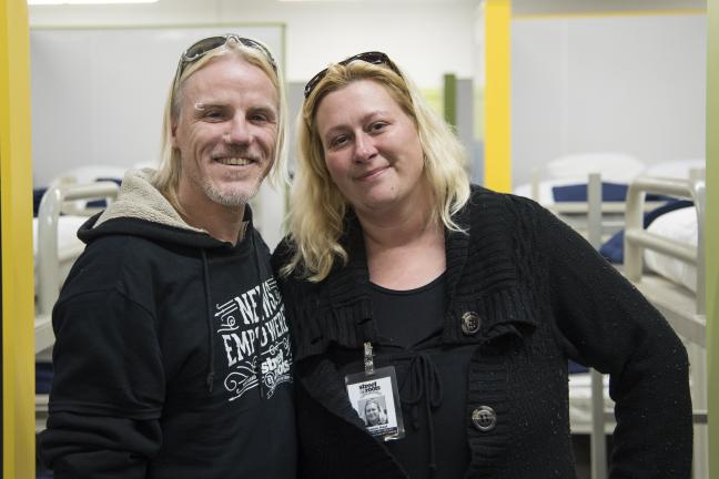 Dominick Hart and Juliann Dunn at the opening of the Willamette Center