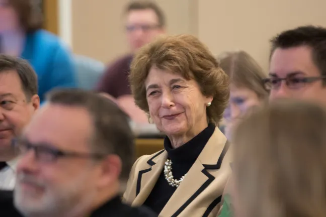 Former Commissioner Diane McKeel sits among guests at board meeting commemorating January as Human Trafficking Awareness Month