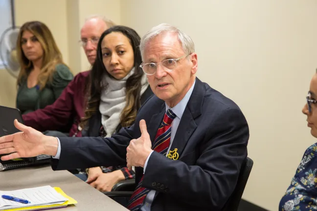 Rep. Earl Blumenauer meets with Multnomah County officials and staff.
