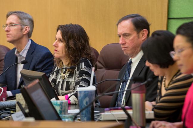 Multnomah County and Portland commissioners attend a joint briefing on homelessness services Tuesday, Feb. 14, 2017.