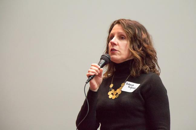 Photo courtesy Jeremy Jeziorski, Marketing Coordinator with the Oregon Convention Center shows Chair Deborah Kafoury speaking to guests at Open House event