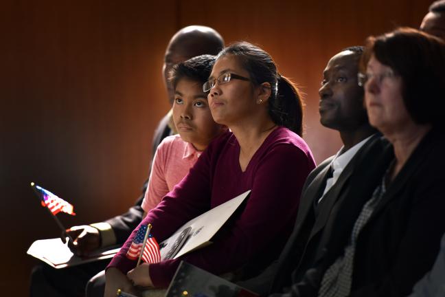 Marveluz Fernandez and her son Jethro became U.S. citizens in 2016