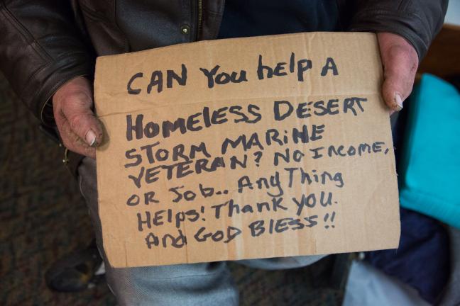 homeless sign