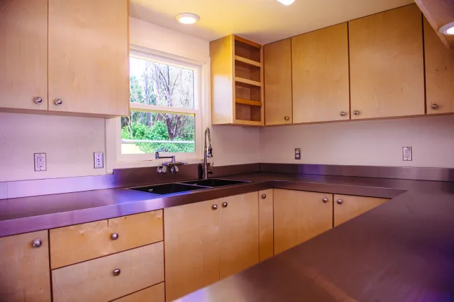 Inside the kitchen at the Kenton Women's Village project. (Photo courtesy of Catholic Charities, 2017)