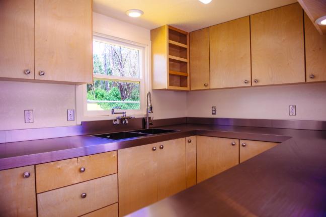 Inside the kitchen at the Kenton Women's Village project. (Photo courtesy of Catholic Charities, 2017)