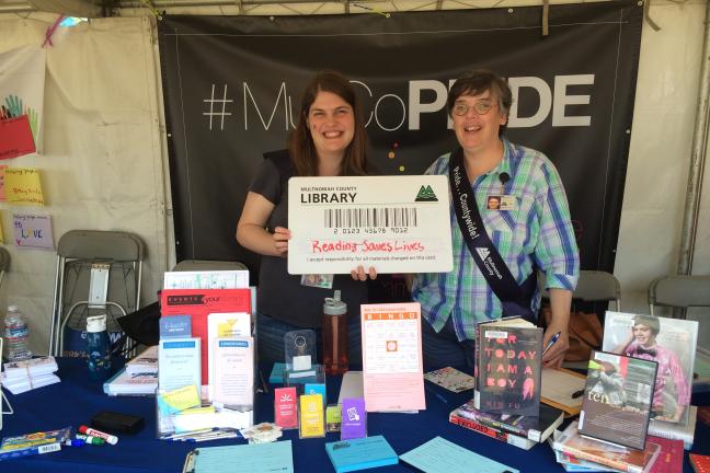 Multnomah County Library employees at the 2016 Pride Northwest Festival