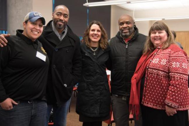 From left: Parole and Probation Officers Brie Murphy, Stefan Jones, Chair Deborah Kafoury, Parole and Probation Officer Nate Roberts and Community Justice Manager Liv Jenssen