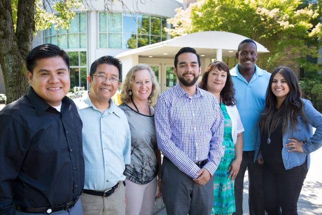 From left: Juvenile Court Counselors Javier B. Gutierrez, Cahn Nguyen, Laura Burgess, Esteban Mendez, Estela Rodriguez, Karl Johnson & Marcia Perez