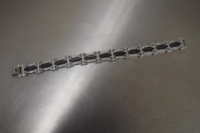 A bracelet worn by a man found deceased on June 27, 2017 in the Southeast Portland wildlife refuge area called Beggars Tick.