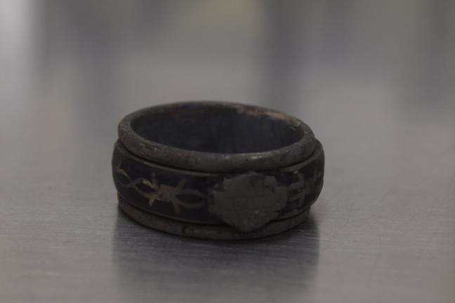 A ring worn by a man found deceased on June 27, 2017 in the Southeast Portland wildlife refuge area called Beggars Tick.