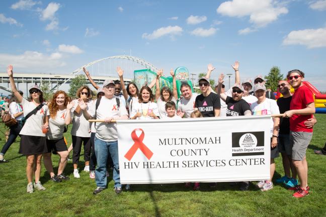 Multnomah County’s HIV Health Service Center raised more than $12,500 for AIDS Walk Portland