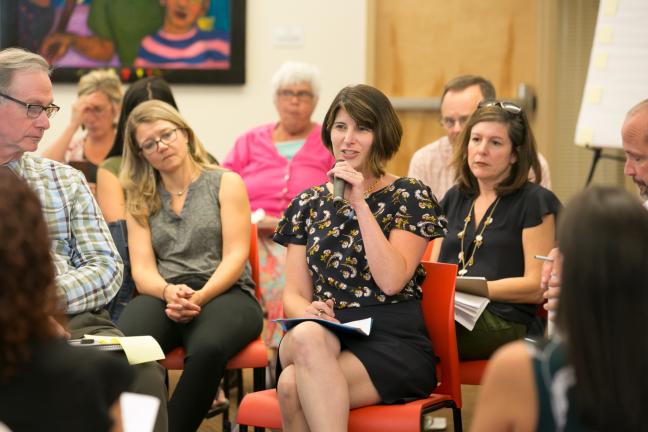 Margaret Salazar, director of Oregon Housing and Community Services, speaks during a summit Sept. 14, 2017, on supportive housing.