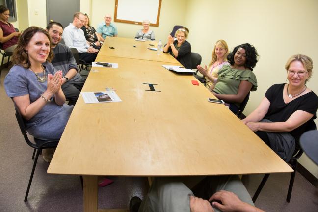 County staff heard success stories from a participant of the Stabilization for Treatment Preparation (STP) Housing Program during a tour in August