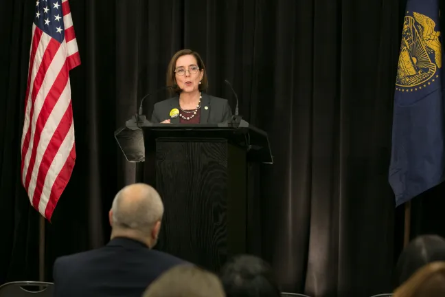 Oregon Governor Kate Brown said people can get free help to sign up for insurance