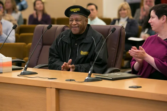 Former Oregon State Senator and veteran Bob Boyer was recognized by the Board for Veterans Day.
