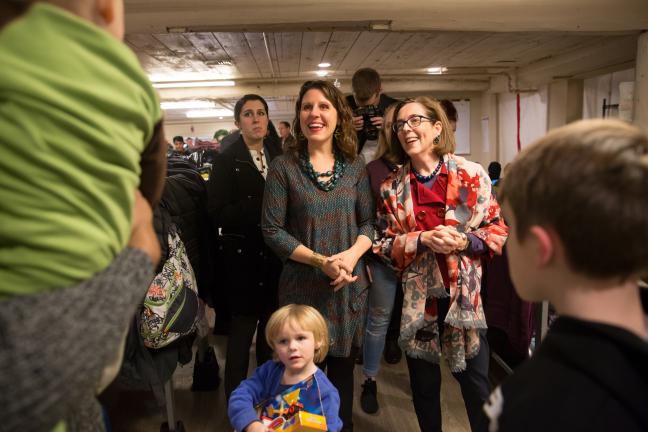 Multnomah County Chair Deborah Kafoury and Gov. Kate Brown at the Human Solutions Family Center.