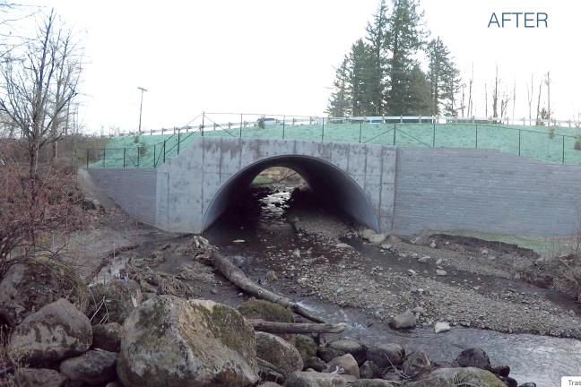 After - The new culvert on Stark Street