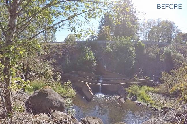 Before - The original culvert on Stark Street