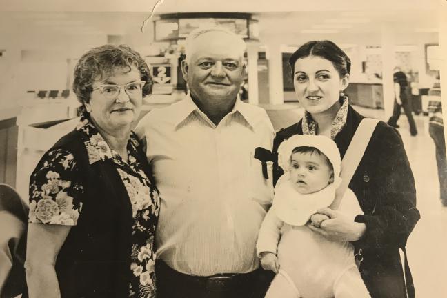 Monica Pino-Schlechter and her daughter arrive in The United States, welcomed by their host family, Helen and Doran Butler, of Bliss, Idaho.